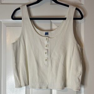 Old Navy Off-White Button-Up Tank Top